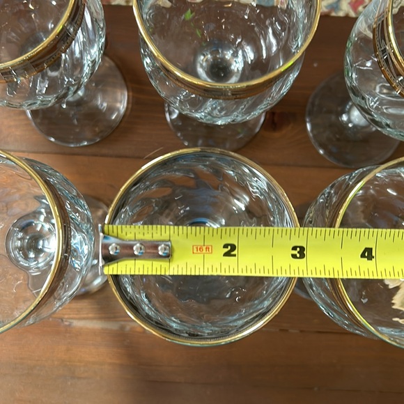 Cristalleria F.LLi Fumo Gold Trim Wine Glasses - Set of 6 in Box - Picture 11 of 17